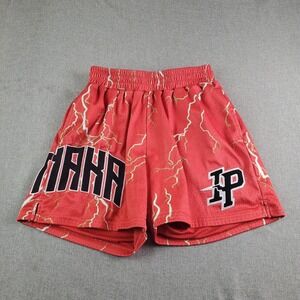 Inaka Power Lightning Mesh Shorts Mens Small Orange Athletic Stretch